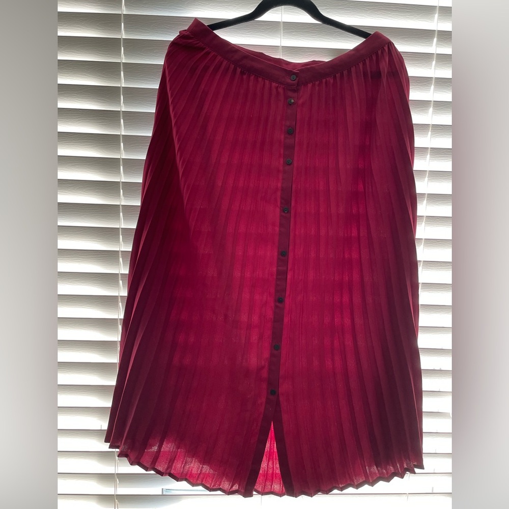 Kiabi Magenta Pleated A-Line Cocktail Skirt